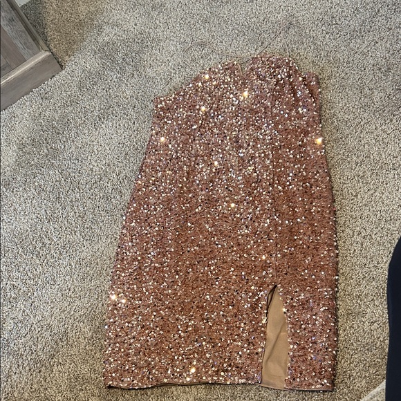 SHEIN Rose Gold Sequin Prom Dress - Picture 1 of 1